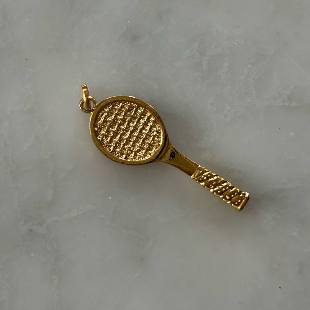 Gold Plated Tennis Racket Charm 🎾🏓